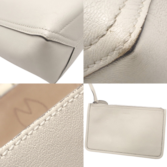 Gucci Gg Marmont Small Tote Leather Tote Bag Off-white - Picture 9 of 9